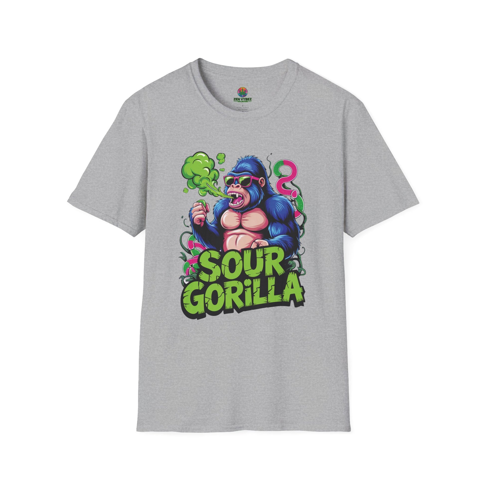 Sour Gorilla T-Shirt – Loud Weed Graphic Tee Featuring Smoking Gorilla in Sunglasses