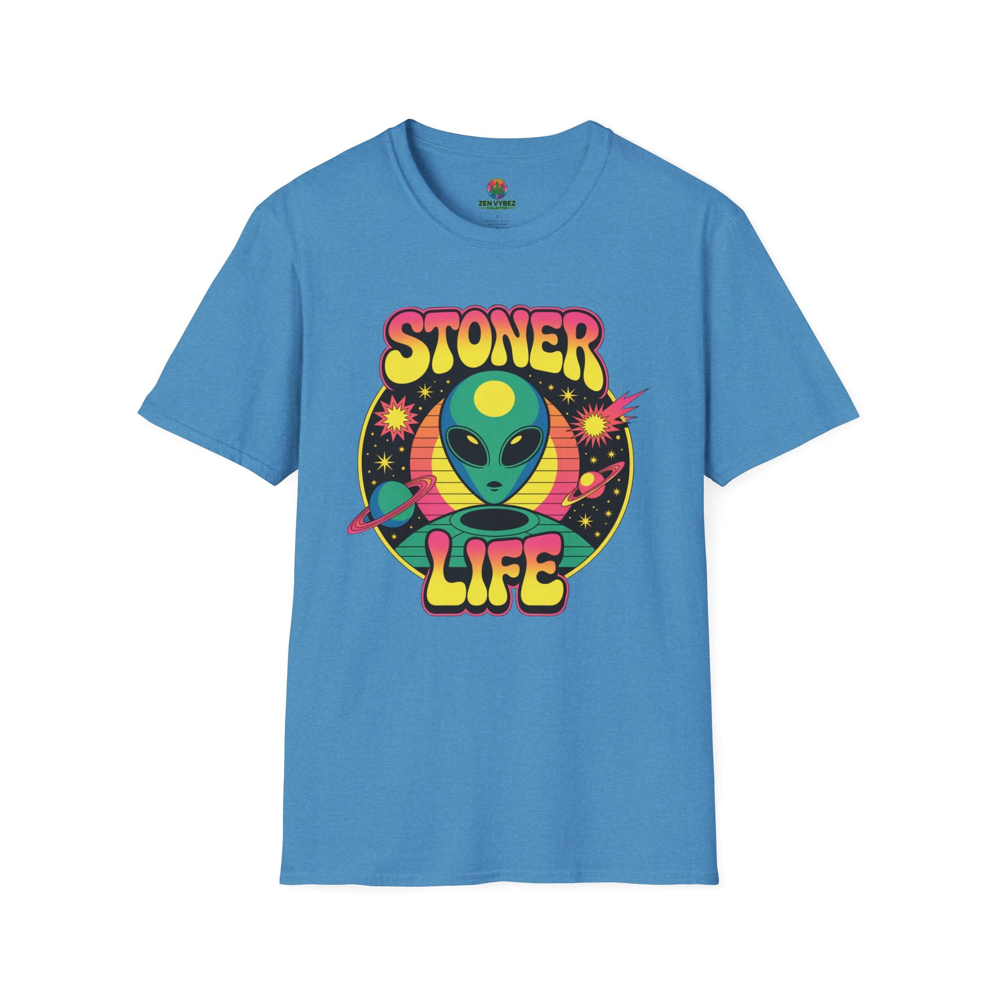 Stoner Life Alien T-Shirt – Psychedelic Outer Space Weed Graphic Tee