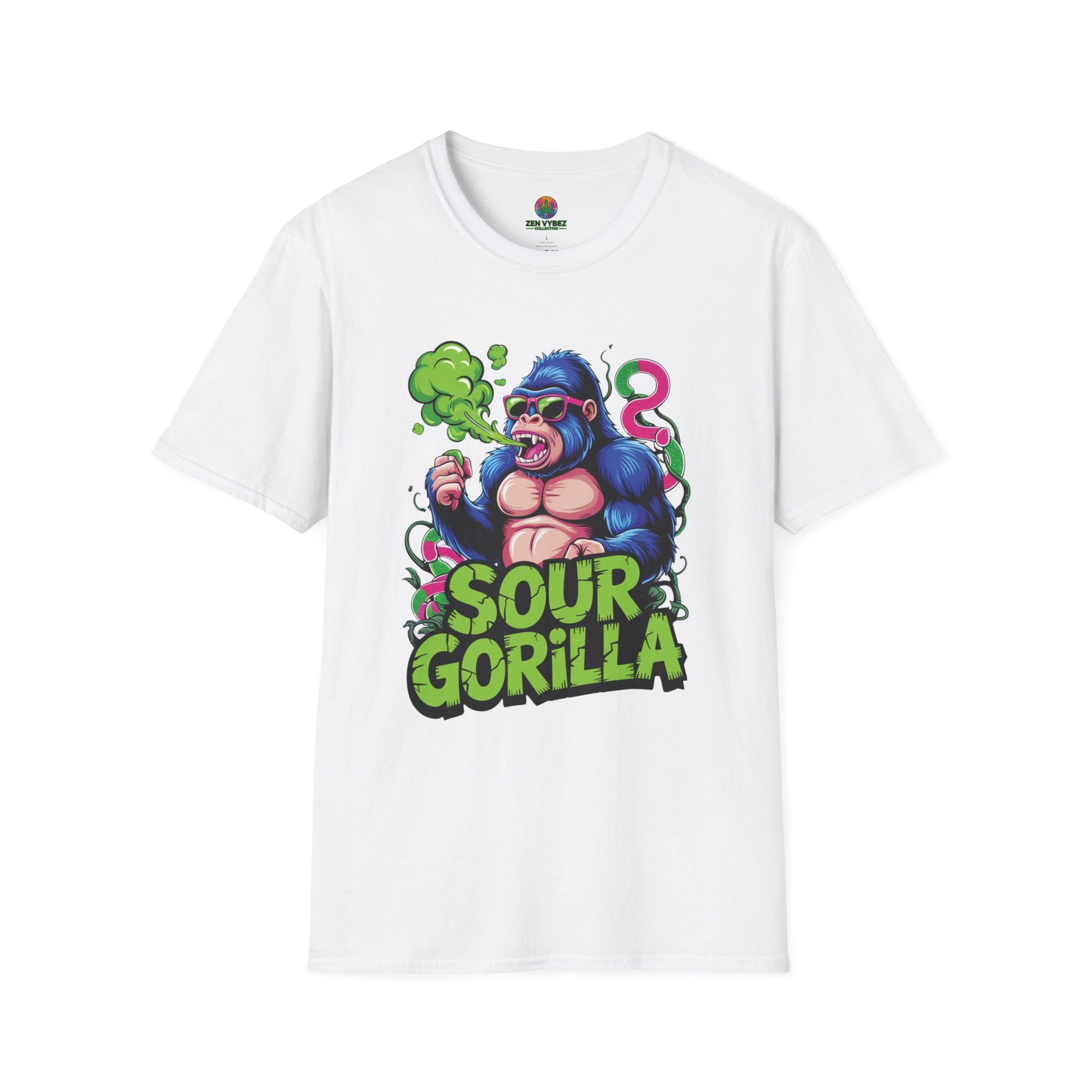 Sour Gorilla T-Shirt – Loud Weed Graphic Tee Featuring Smoking Gorilla in Sunglasses
