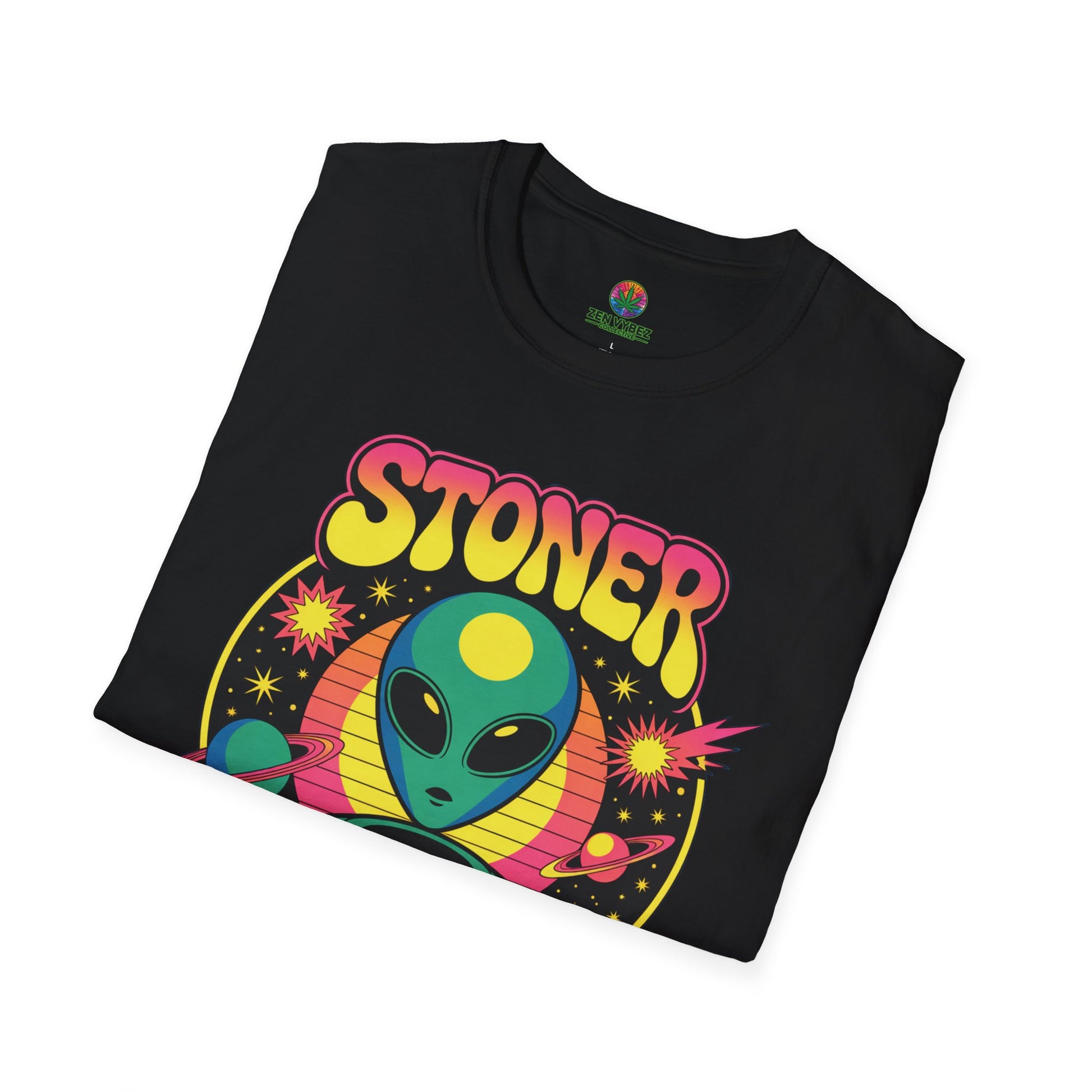 Stoner Life Alien T-Shirt – Psychedelic Outer Space Weed Graphic Tee