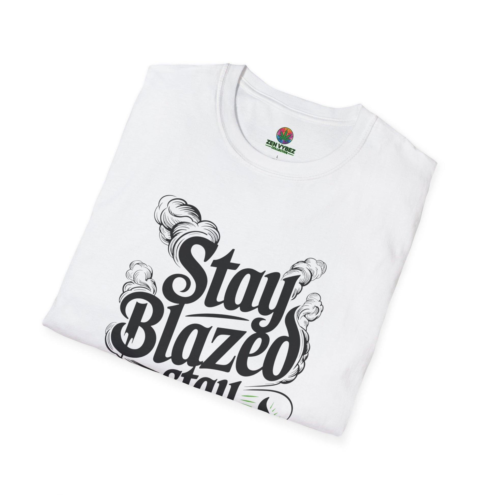 Stay Blazed Stay Blessed T-Shirt – Spiritual Stoner Streetwear with Halo Graphic