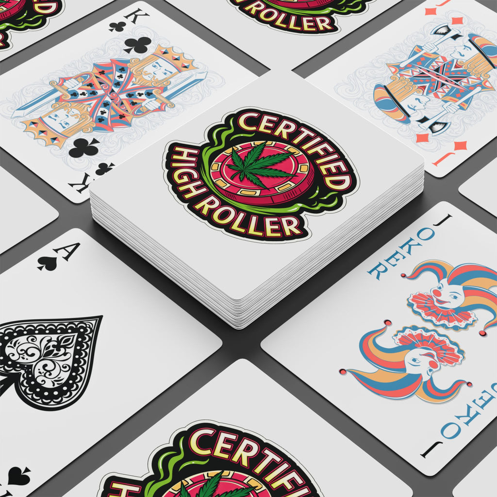 Certified High Roller Poker Playing Cards - Fun & Stylish Card Deck for Stoners and Gamers