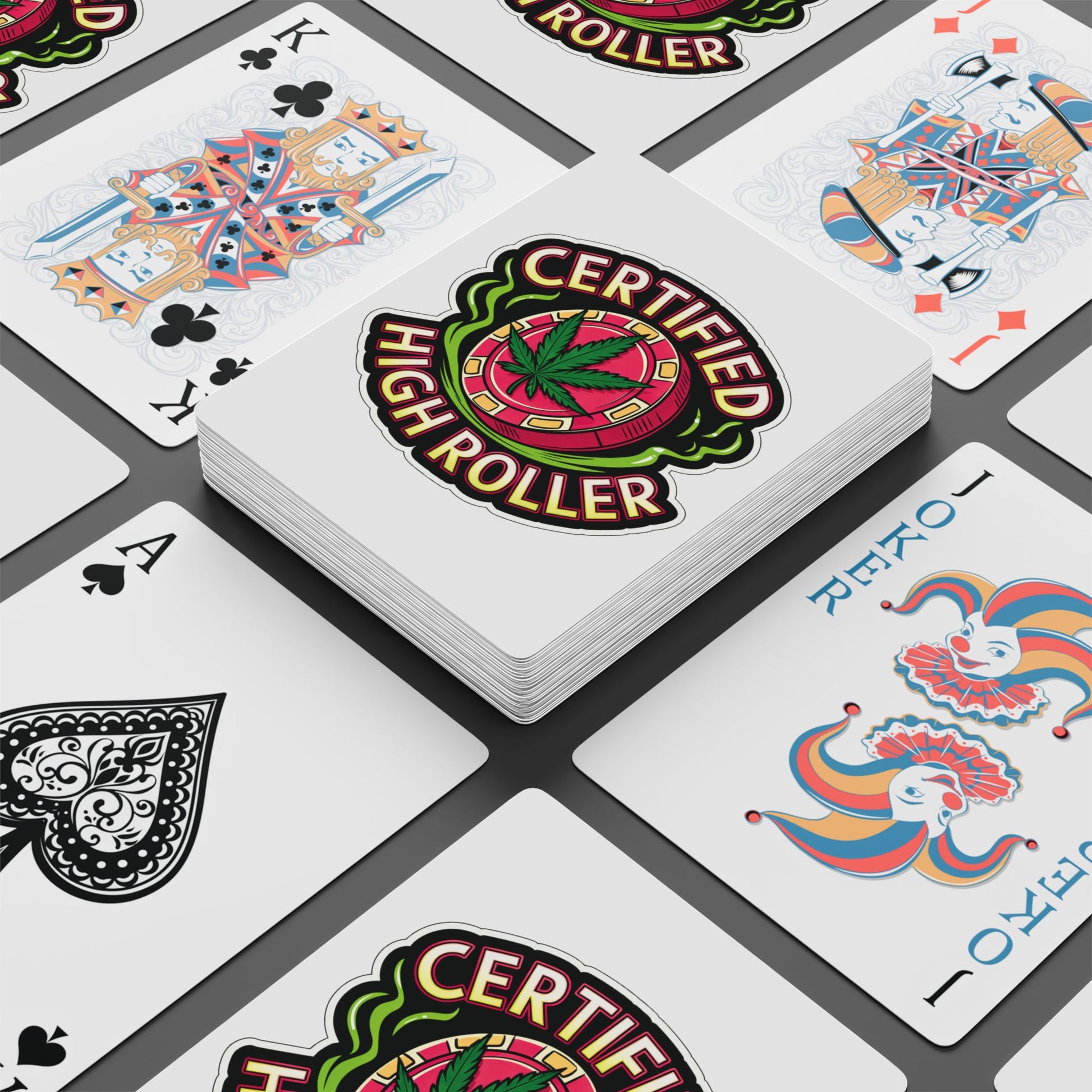 Certified High Roller Poker Playing Cards - Fun & Stylish Card Deck for Stoners and Gamers