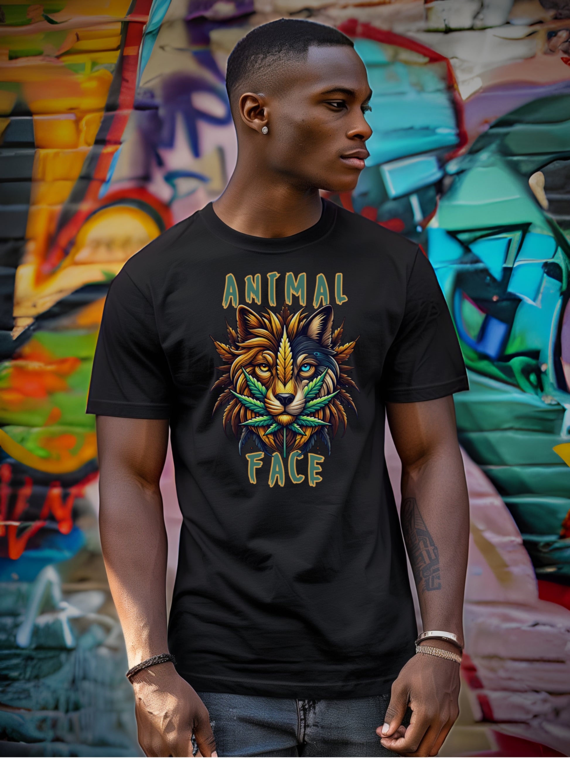 Animal Face Weed Strain Graphic Tee