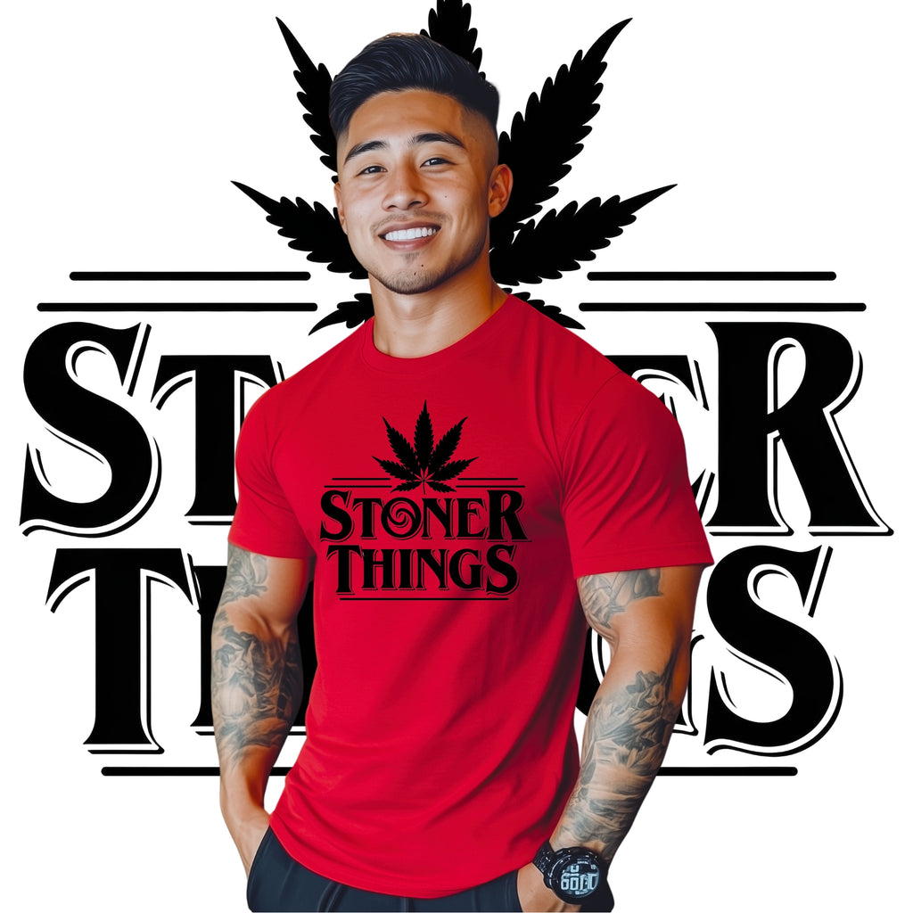 Stoner Things Parody T-Shirt – Weed Leaf Graphic Tee for Smokers