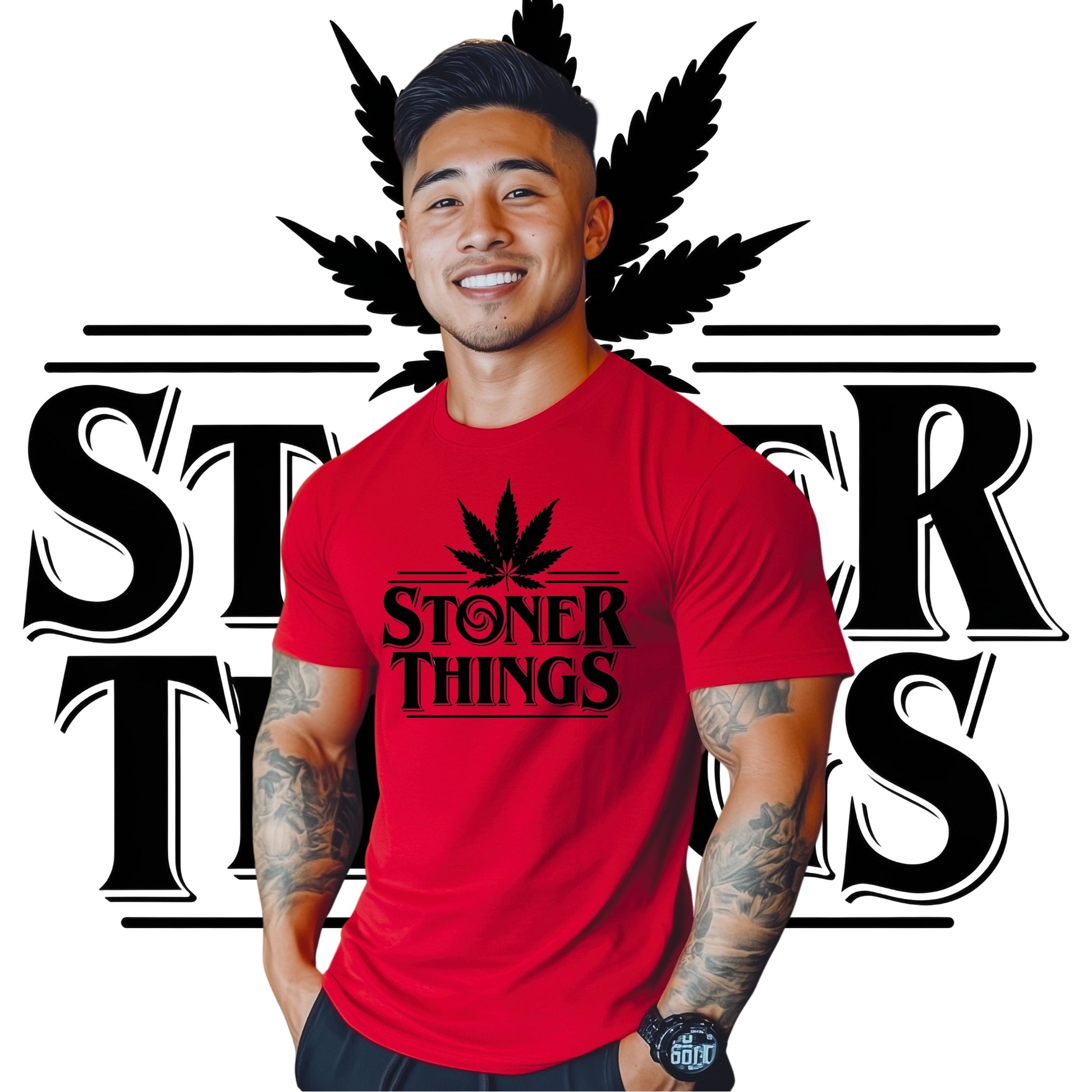 Stoner Things Parody T-Shirt – Weed Leaf Graphic Tee for Smokers
