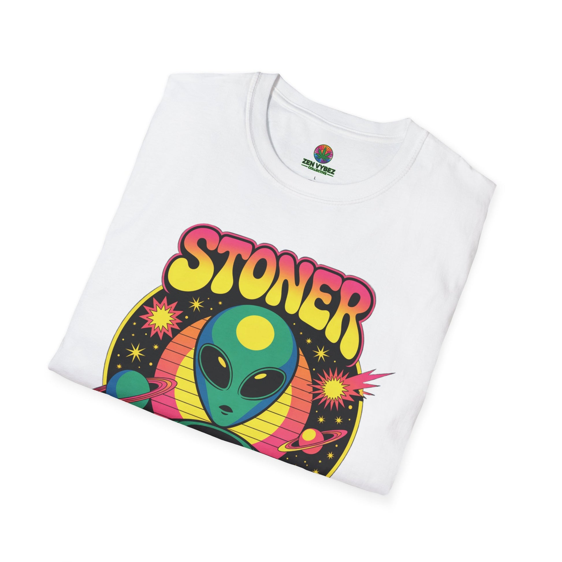 Stoner Life Alien T-Shirt – Psychedelic Outer Space Weed Graphic Tee