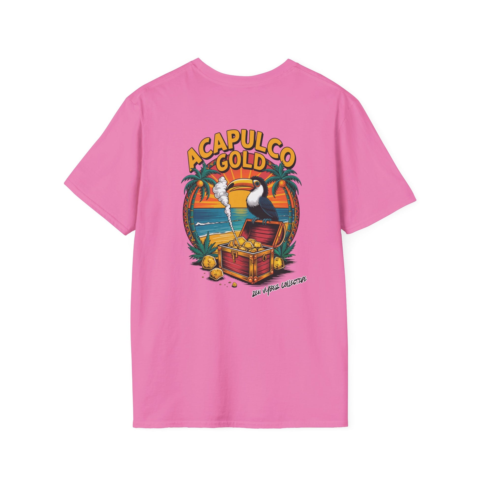 Acapulco Gold T-Shirt – Tropical Cannabis Graphic Tee by Zen Vybez Collective