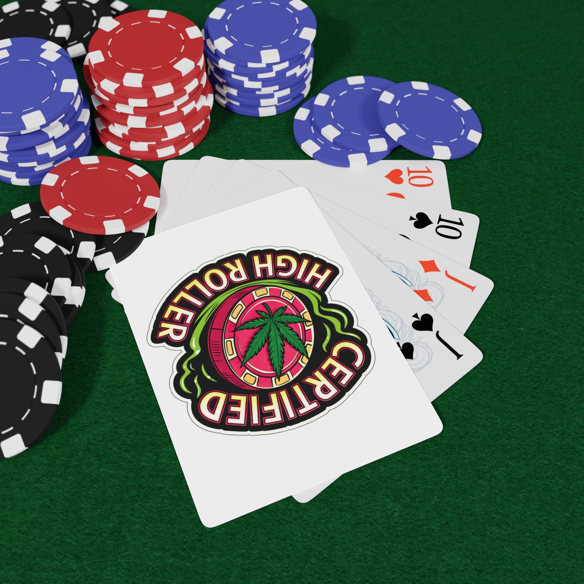 Certified High Roller Poker Playing Cards - Fun & Stylish Card Deck for Stoners and Gamers