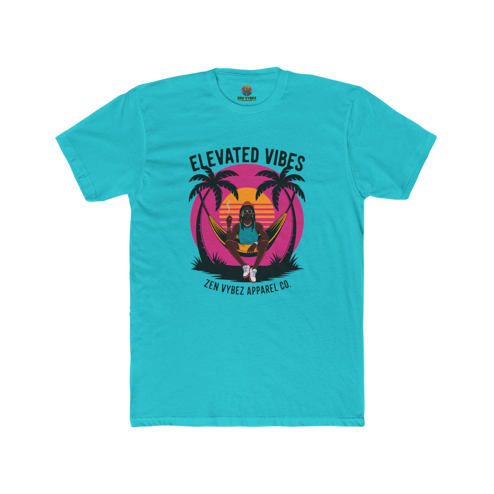 Elevated Vibes Tee – Chill Island Sunset Graphic T-Shirt by Zen Vybez