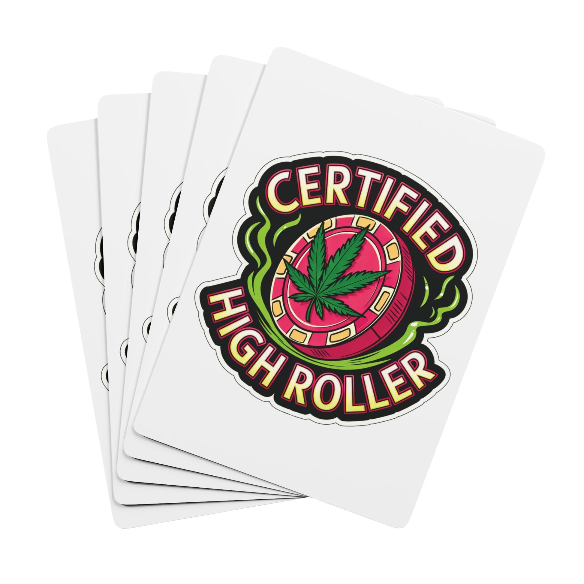 Certified High Roller Poker Playing Cards - Fun & Stylish Card Deck for Stoners and Gamers