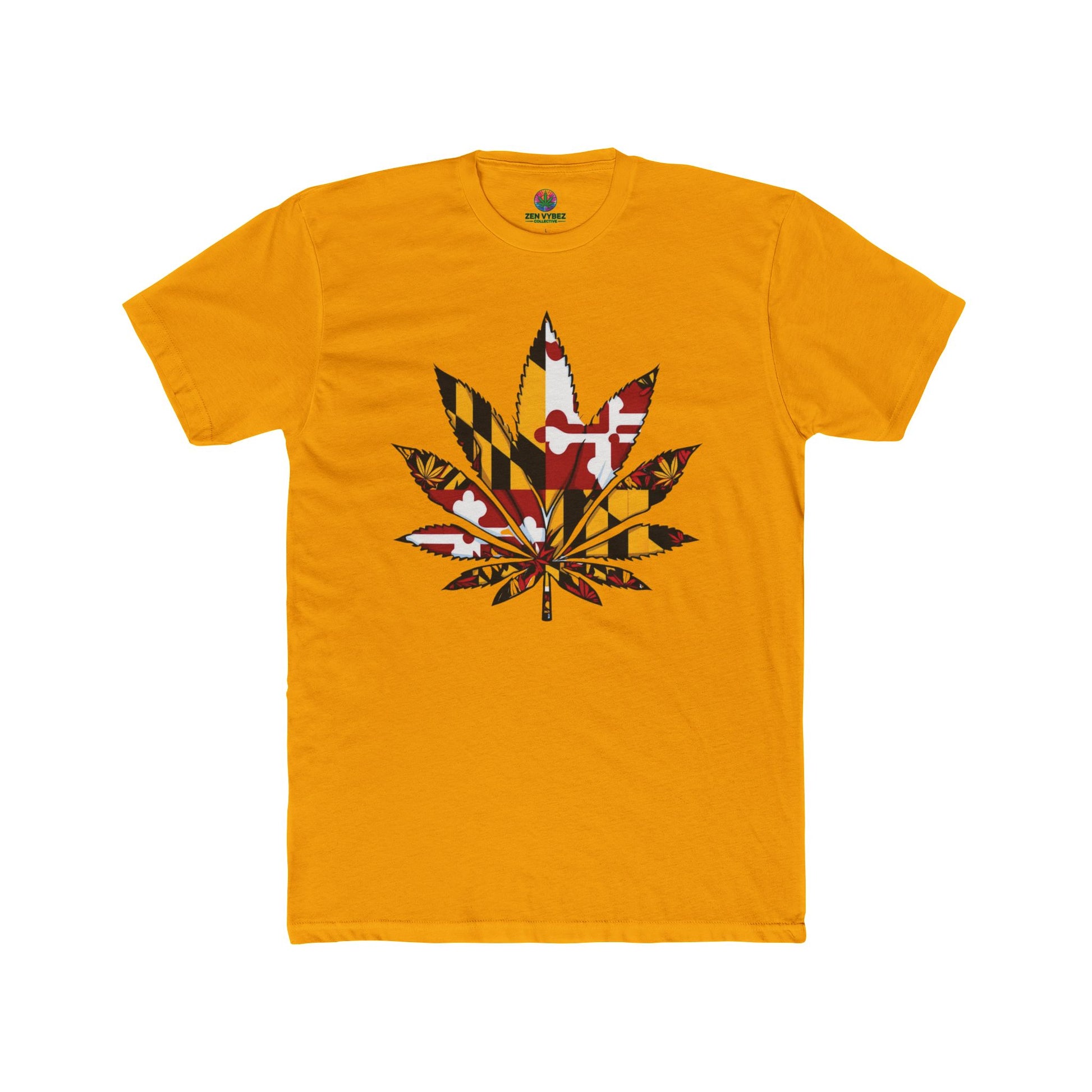 Maryland Flag Cannabis Leaf T-Shirt – Bold State Pride Weed Tee