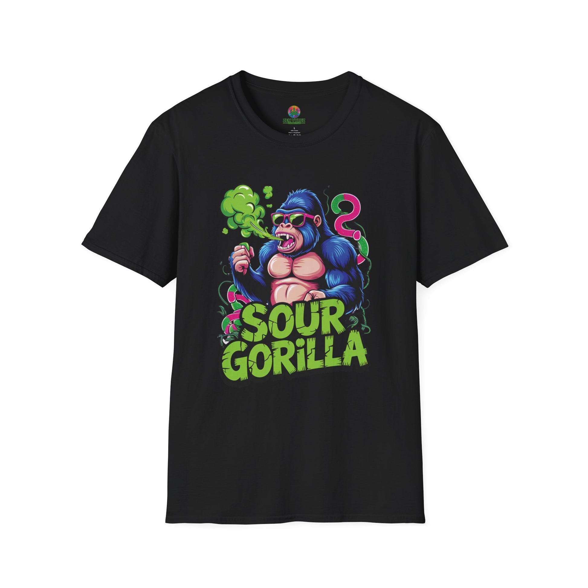 Sour Gorilla T-Shirt – Loud Weed Graphic Tee Featuring Smoking Gorilla in Sunglasses