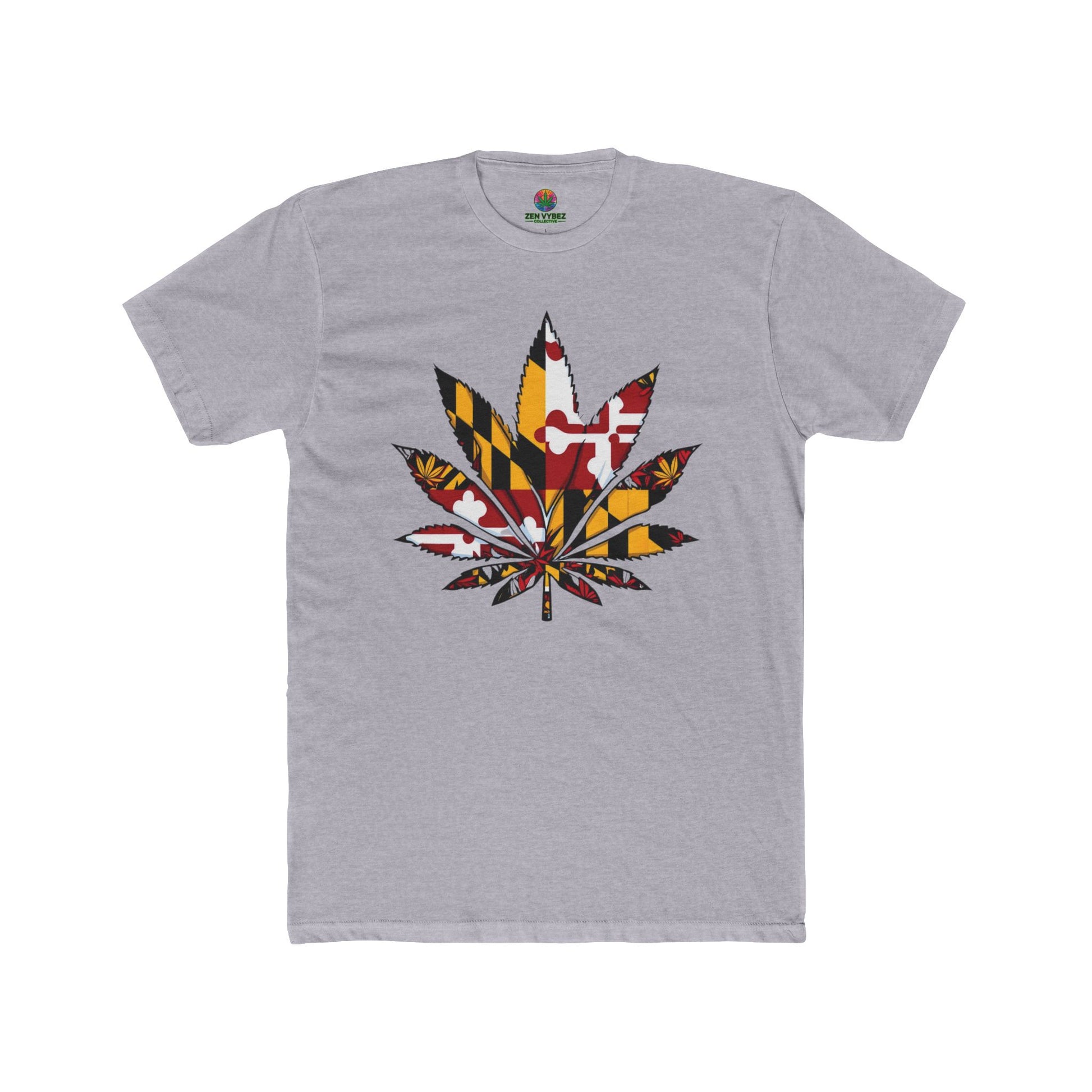 Maryland Flag Cannabis Leaf T-Shirt – Bold State Pride Weed Tee